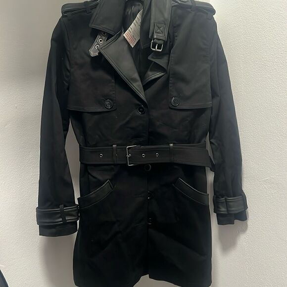 Brand NWT - Black Trench Coat - THE KOOPLES - Picture 1 of 6